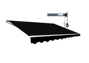 Motorised Outdoor Folding Arm Awning Retractable Sunshade Canopy Black 4.0m x 3.0m