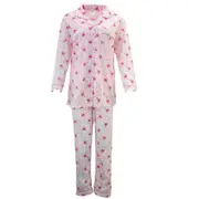 Womens PYJAMAS PJs Set Pajamas Ladies Cotton PJ Womens Long Sleeve Sleepwear Pink / 22