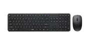 RAPOO Wireless Optical Mouse & Keyboard Black - 2.4G Connection, 10M Range, Spill-Resistant, Retro Style Round Key Cap, 1000DPI - Black