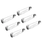 50Pcs Safety Bar Pins 25mm Brooch Clasp Pin Backs for ID Badges, Silver White