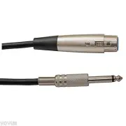 10ft XLR 3-Pin female to 1/4" Mono Plug Shielded Microphone Mic Audio Cable Cord