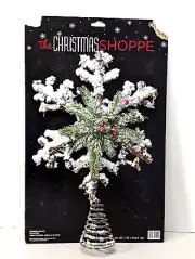 Farmhouse Style Flocked Snowflake Winter Christmas Tree Topper
