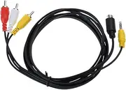 S-Video 4Pin with 3.5mm to 3RCA Composite Cable PC to HDTV Video 3.5mm Sound to Composite Adapter Converters Video Cable