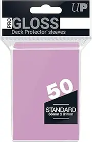Ultra Pro PRO-Gloss Standard Deck Protector Sleeves, Pink (Pack of 50)