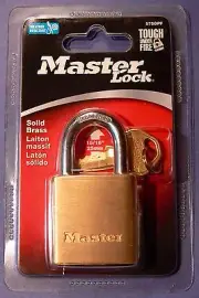 Master Lock 575DPF Padlock, 1-1/2" Wide, Solid Brass