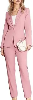 [Kelyaa] Women's 2 Piece Business Suits One Button Slim Fit Casual Blazers Office Work Formal Blazer Suit Pants Set