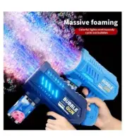 Automatic Rocket Bubble Gun Machine Blower Toy with Bubble Liquid - Kids Gift