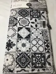 HARMAN DRYING MAT 15 X 20 BLACK WHITE 100% MICROFIBER NIP