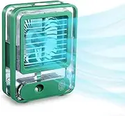 Portable Air Conditioners,Mini Spray Humidifiers,Small Desktop Cooler Fans,3 Speeds Handheld Han,USB Rechargeable,Suitable For Indoor and Outdoor【Green】