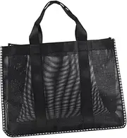 [MERRYHAPY] Portable Mesh Travel Storage Bag Breathable Waterproof Beach Tote Bag Large Beach for Daily Supplies