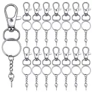 25 Pieces Metal Silver Swivel Lanyard Clips Trigger Snap Hooks and 25 Pieces
