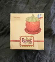 Vintage Cracker Barrel Ceramic Strawberry Jam Pot New In Box #B004