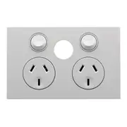 Clipsal Saturn ZEN Double Powerpoint Less Extra Switch White