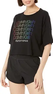 Calvin Klein Pride Ombre Multi Logo Short Sleeve Drop Shoulder Tee, Black, XL