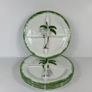 Tommy Bahama Melamine Dinner Plates Tropical Palm Trees Green White Set of 8 NEW