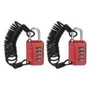 2 Pcs Combination Lock 4 Digit Locker Locks for Luggage Gym File Cabinet Red