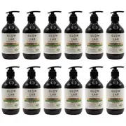 12PK Glow Lab 300ml Antibacterial Handwash w/ Lemongrass/Vetiver Liquid Soap