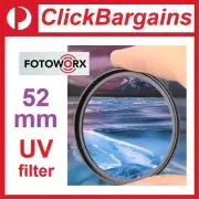 FOTOWORX 52mm UV camera lens filter 52 mm ultraviolet protector Canon Nikon Sony
