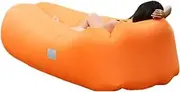 Aymxcls Inflatable Lounger Air Sofa Chair Camping & Beach Accessories Portable Water Proof Couch for Hiking, Picnics, Outdoor, Music Festivals & Backyard–Lightweight (Orange)