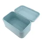 Blue Solid Color Retro Metal Bread Bin Box Large Capacity Kitchen Storage Box