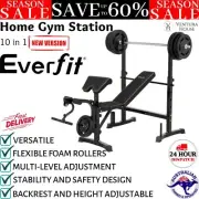 Everfit 10 In 1 Weight Bench Adjustable Home Gym Multi Workout Station Machine