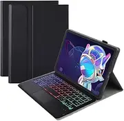 Jarttarn Touched Backlit Keyboard Case Compatible with Lenovo Idea Tab Pro 12.7-Inch 2025, with Magnetic Removable Wireless Colorful Backlit Touch Keyboard and Protective Case (Black)