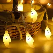 Aiducho LED Halloween bat lantern ghost hand light string solar battery USB ghost light string secret room decoration ghost warm white 75