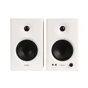 Edifier MR4 Studio Monitor - Smooth Frequency, 1" Silk Dome Tweeter, 4" Diaphragm Woofer, Wooden, RCA TRS, AUX, Ideal for Content Creators -White (LS MR4-WHITE