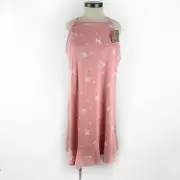 PATAGONIA Alpine Valley Dress Womens Large Cross Back Pink Wattleseed Floral NWT