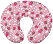 Viewamoon Strawberry Nursing Pillow Cover Breast Feeding Pillow Covers 1 Pack for Breastfeeding Pillow Soft Fabric Fits Snug On Infant Feeding Cushion Cover Pillow Not Included