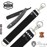 VINTAGE SALON STRAIGHT CUT THROAT SHAVING RAZOR WITH LEATHER SHARPENING STROP