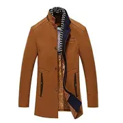 Men's Winter Coat Wool Coat Overcoat Business Casual Winter 52% Wool Windproof Warm Outerwear Clothing Apparel Stylish Classic Timeless non-printing Solid Col