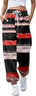[Generic] Womens Crop Pants Casual Joggers Pants Workout High Waisted Yoga Pants with Pockets Womens Summer Clothes