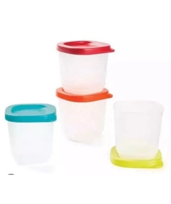 Tupperware Solid Start Mini Cubix Square Round Freezer Set 4 x 110ml Brand New