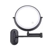Anyvogue Black 8in Wall Mounted Smart LED Makeup Mirror Double Sided Touch Dimming Adjustable 3x Magnification USB Charging