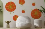 Atomic Starburst Geometric Circles Modern Vintage Midcentury Retro Wall Decal