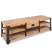 vidaXL Solid Acacia Wood TV Stand Home Entertainment Unit Cabinet Storage