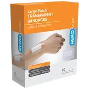AEROPLAST Transparent Large Patch 7.5 x 5cm Box/10