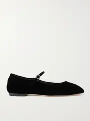 [Aeyde] Aeyde - Uma Velvet Mary Jane Ballet Flats - Black - IT42 IT 42 Black
