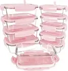 10 Pack Glass Food Storage Containers Set Meal Prep Containers with Lids (Buil