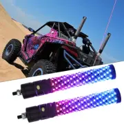 For Polaris UTV ATV Can Am Thick LED Whip Spiral Chasing RGB 2FT Fat Whip Light