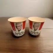 Lot Of Two 1969, Kentucky Fried Chicken, "Un-Used" Original Bucket Prop Rare
