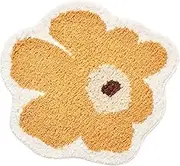 Bathroom Mat Irregular Flowers Super Soft Fluffy Absorbent Microfibre Bath Rugs Water Absorbent Non-Slip Bath Mats for Shower Bathtub Door Bathroom Yellow 60 * 60cm