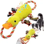 Tug of War Dog Toy Squeaky Dog Toys for Aggressive Chewers Interactive Duck P...