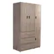 [特價]【IDEA】薩斯4X7尺拉門木質收納衣櫃/衣櫥(4開3抽加側邊櫃/2色任選)暖棕原木