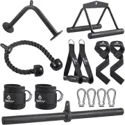 Workout Cable Machine Attachment for Home Gym, LAT Pulldown Attachments, Cable A
