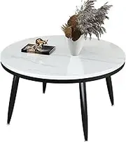 Coffee Table Coffee Table Modern Minimalist Living Room Small Round Table Home Small Apartment Round Coffee Table Center Table for Living Room Furniture(Blanc)