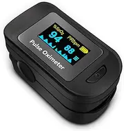 Fingertip Pulse Oximeter, Blood Oxygen Saturation Monitor (SpO2) with Pulse Rate Measurements and Pulse Bar Graph, Portable Digital Reading OLED Display, Batteries Included