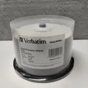 Verbatim 8X White Inkjet 50 Disks Printable DVD-R 94971 DataLifePlus