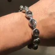 100% Natural Sericho Pallasite Meteorite Perfect Bracelets Stainless Steel Frame